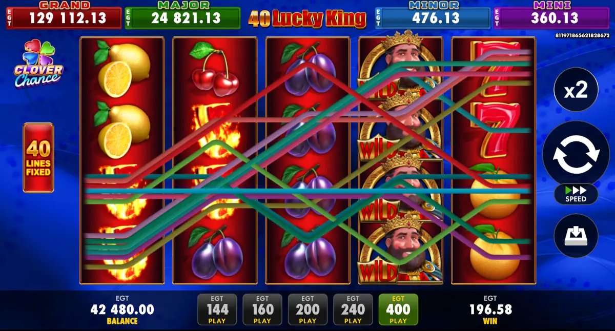 Símbolos do 40 Lucky King Símbolos do 40 Lucky King